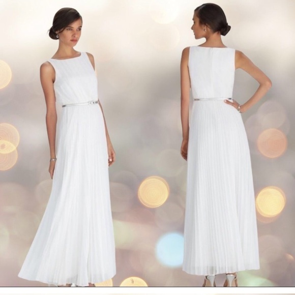 White House Black Market Dresses & Skirts - WHBM pleated maxi dress in white.